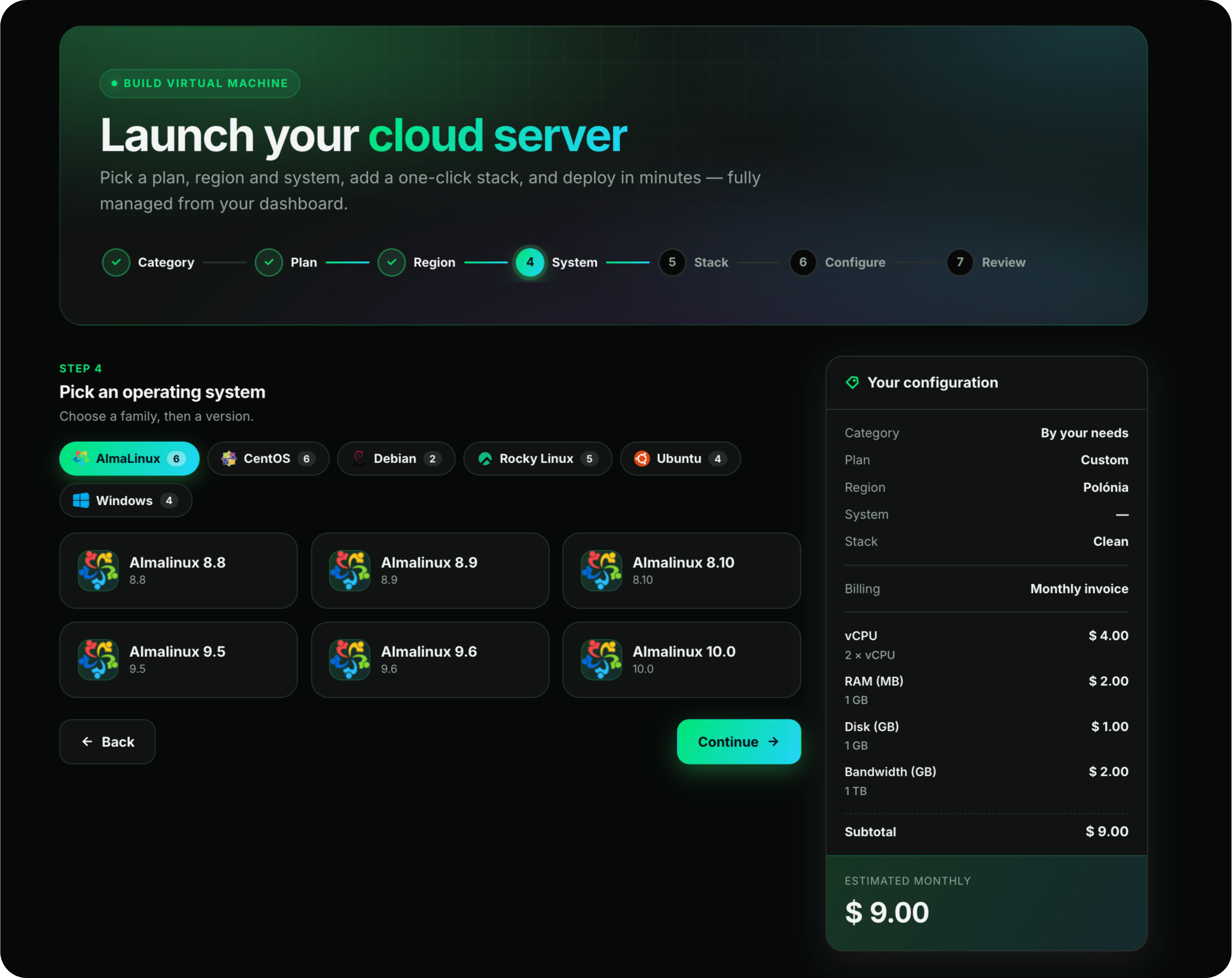 OS picked in the purchase flow